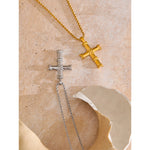Yhpup 316l aço inoxidável cruz clássico colar pingente ouro & platina pvd banhado colar personalizado jóias novo