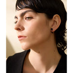 Yhpup-925 brincos femininos de gota d'água de prata esterlina, pedra natural de opala, joias requintadas, preto e branco, presente chique, moda fina