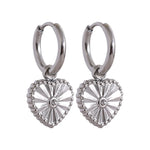 Yhpup moda coração gota 18k cor de ouro aço inoxidável à prova dwaterproof água huggie hoop brincos feminino encantos jóias diárias alta qualidade