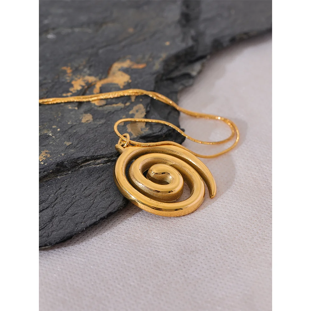 Yhpup na moda aço inoxidável círculo redondo pingente colar 18k pvd banhado à prova dwaterproof água declaração pescoço jóias bijoux femme novo