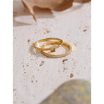 Yhpup 1 conjunto tamanho 6789 delicado zircônia cúbica empilhável anel 18k dourado pvd banhado a aço inoxidável joias de dedo de alta qualidade