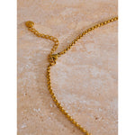 Yhpup círculo de aço inoxidável link dupla camada corrente colar dourado resistente à água metal moda declaração jóias acessórios