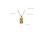 Yhpup declaração corpo quadrado pingente de aço inoxidável colar de declaração cor ouro textura metal jóias personalizadas