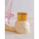 Yhpup 18k pvd banhado a zircônia incrustada em camadas anel largo redondo 316l aço inoxidável popular 2025 acessórios de joias presente