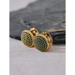 Yhpup luxo bling multi cor zircônia cúbica aço inoxidável redondo oco brincos de argola para mulheres à prova dwaterproof água moda jóias