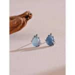 Yhpup prata esterlina requintado pedra natural aquamarine ametista chique brincos finos jóias de luxo para presente feminino