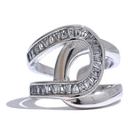 Yhpup moda aço inoxidável zircônia cúbica anel aberto para mulheres de alta qualidade geométrica delicada zircão jóias 18k pvd banhado