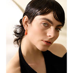 Yhpup multicolorido esmalte de aço inoxidável geométrico grosso brincos de argola feminino elegante metal à prova d'água joias para festa de verão