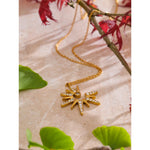 Yhpup colar com pingente de sol de zircônia, delicado, à prova d'água, estilo popular, aço inoxidável, joias de alta qualidade, presente