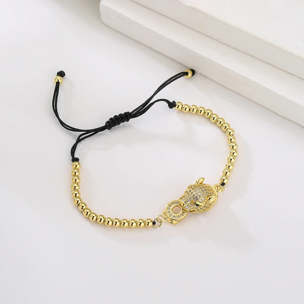 Pulseira Dourada Animais Cravejado com Zircônia - Lafemininy