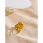 Yhpup elegante moda aço inoxidável pérolas simuladas coração amor anel aberto dourado atraente romântico joias de dedo