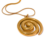 Yhpup na moda aço inoxidável círculo redondo pingente colar 18k pvd banhado à prova dwaterproof água declaração pescoço jóias bijoux femme novo