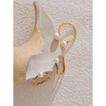 Yhpup 6789 # Anel ajustável de pérola natural de alta qualidade, moda requintada, banhado a ouro 18k, aço inoxidável, joia exclusiva, presente