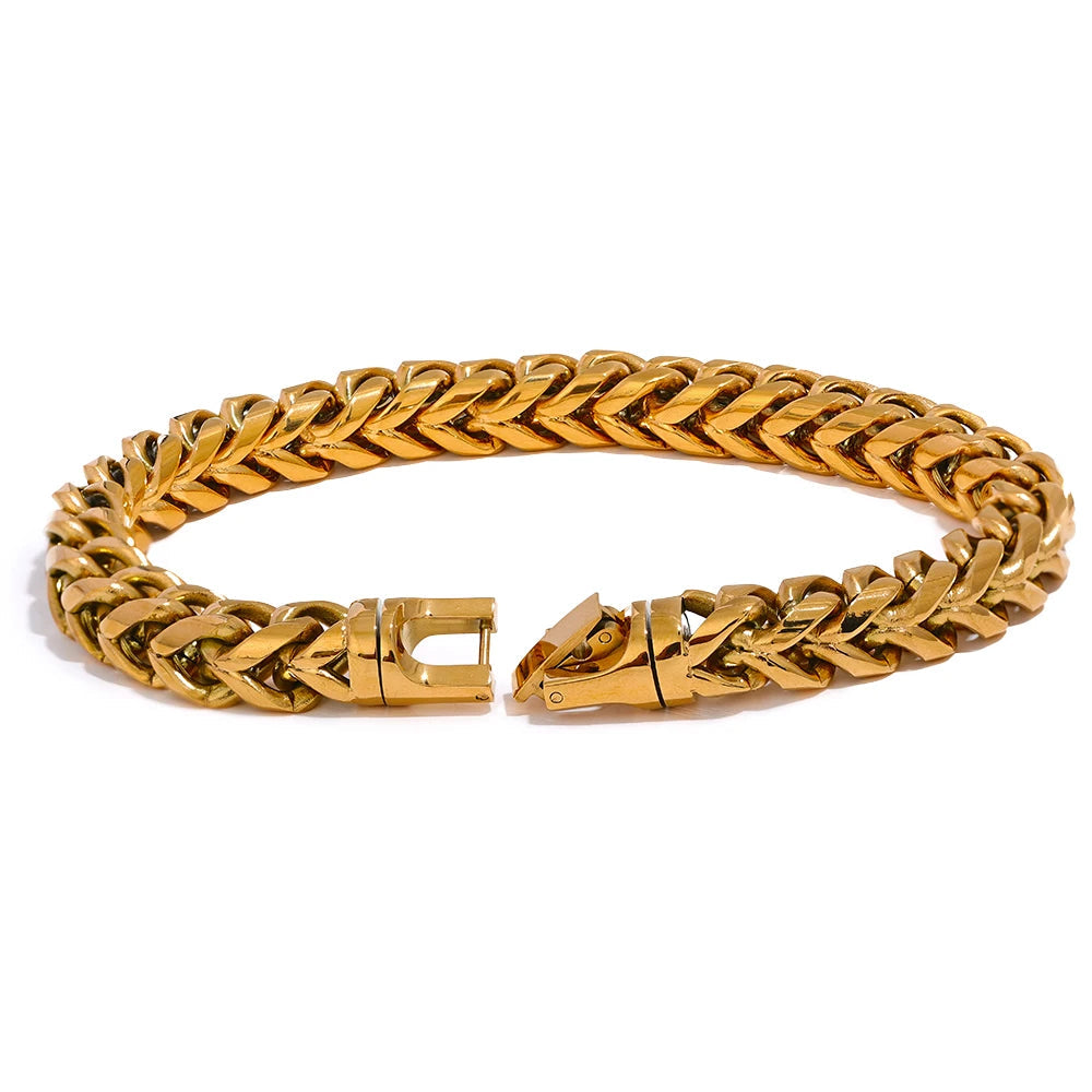 Yhpup tamanho 235*8mm de alta qualidade aço inoxidável redondo cubana corrente pulseira masculina moda grossa texturizada jóias à prova ferrugem