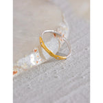 Yhpup-Anel Aberto Fino Ajustável para Mulheres, Cor Dupla, Prata Esterlina, CZ, Jóias de Dedo, Presente, Alta Qualidade, Moda