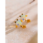 Yhpup requintado colorido resina sorte peixinho balançar brincos para mulheres de aço inoxidável estética jóias diárias evitar alergia