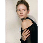 Yhpup alta qualidade aaa brilhante zircônia cúbica gota de água geométrica anel dourado para mulheres temperamento delicado jóias presente