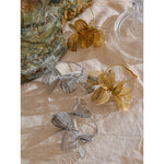 Yhpup design exclusivo de aço inoxidável flor de metal brincos de argola grandes 2024 personalidade moda joias atraentes à prova d'água