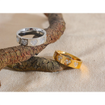 Yhpup requintado zircônia cúbica coração de aço inoxidável redondo moda chique anel ouro prata cor charme dedo bling jóias presente