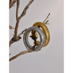 Yhpup moda aço inoxidável redondo elástico aberto anel minimalista 18k pvd banhado metal clássico textura jóias anillo bijoux