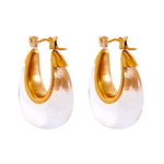 Yhpup moda aço inoxidável ácido acético resina oco grosso brincos de argola para mulheres evitar alergia encantos jóias presente festa