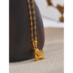 Yhpup-Colar De Pingente De Coração De Anjo, Aço Inoxidável, 18K PVD Banhado, Impermeável, Expressando Amor, Bênção, Jóias Presente, Acessórios