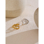 Yhpup recém chegados de aço inoxidável metal coração oco pérola anel ajustável ouro prata cor requintado popular jóias presente