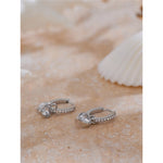 Yhpup delicado bling zircônia cúbica coração amor gota pequenos brincos de argola para mulheres de alta qualidade requintado jóias acessório presente