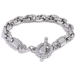 Yhpup-Pulseira Masculina de Aço Inoxidável com Elo Grosso, Pulseira de Pulso Fashion, Alta Qualidade Texturizada Jóias, Impermeável, Tamanho 230*9mm