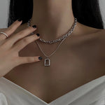 Colar Duplo Prateado - Lafemininy