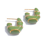 Yhpup brincos de aço inoxidável multicoloridos, exclusivos, Y2K, fundição colorida, joias da moda de alta qualidade, à prova d'água