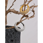 Yhpup luxo zircônia cúbica pavimentar aço inoxidável moda anel de alta qualidade feminino clássico requintado dedo jóias bijoux presente