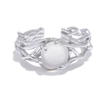 Yhpup alta qualidade pedra natural geométrica s925 prata esterlina anel ajustável para mulheres elegantes jóias finas presente feminino