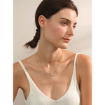 Yhpup premium aaa zircônia cúbica pingente colar cor de ouro corrente aço inoxidável geométrico jóias de alta qualidade para mulher