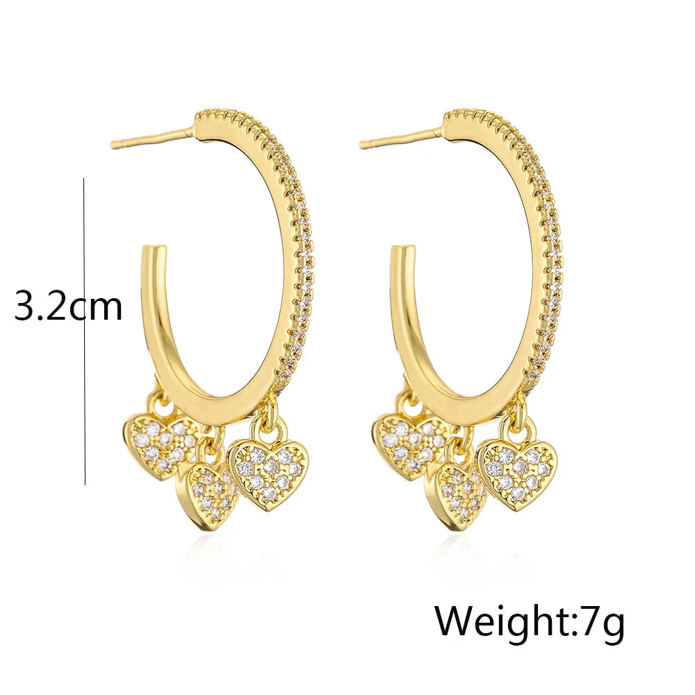 Brinco Argola Cravejado com Zircônia
