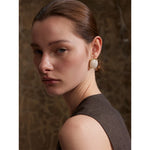 Yhpup-Brincos Quadrados Dourados para Mulheres, Resina Colorida, Aço Inoxidável, Jóias de Charme Doce, Impermeável, Banhado a 18K, Y2K, Verão, 2024