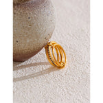 Yhpup Arrivals Anel empilhável redondo em camadas de aço inoxidável com zircônia cúbica requintada acessórios de joias para dedo