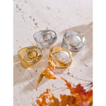 Yhpup estilo coreano imitação de pérola geométrica irregular brinco moda aço inoxidável diário versátil jóias à prova dwaterproof água