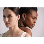 Yhpup charme brilhante zircônia cúbica aço inoxidável 18k banhado a ouro charme brincos para mulheres simples moda geométrica jóias