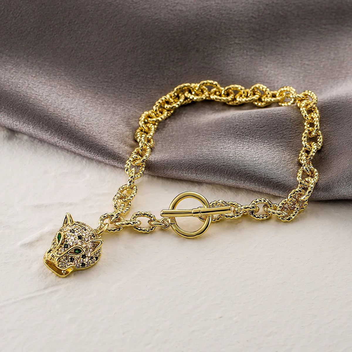 Pulseira Leopardo com Zircônia