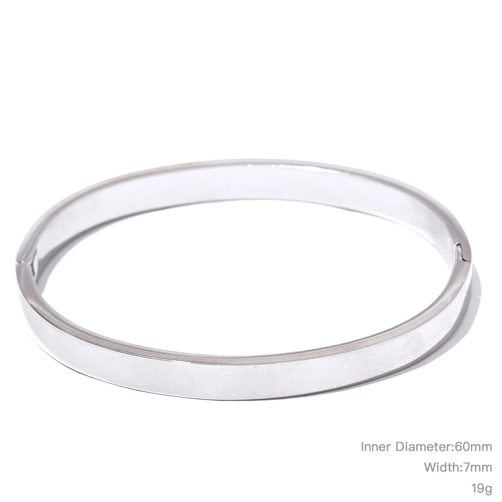 Yhpup pulseira larga redonda de aço inoxidável de alta qualidade, textura da moda, cor dourada e prateada, à prova d'água, joia, presente