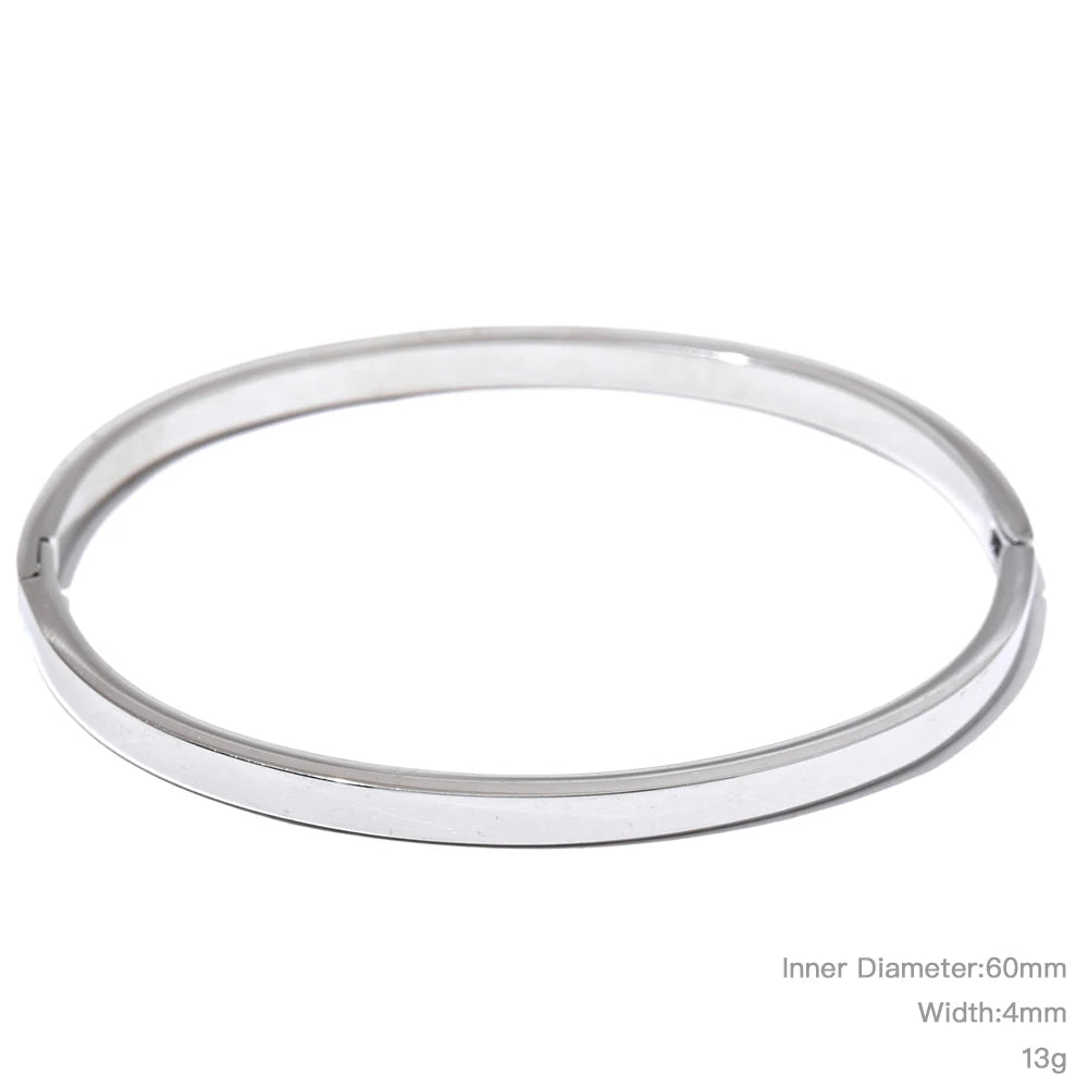 Yhpup pulseira larga redonda de aço inoxidável de alta qualidade, textura da moda, cor dourada e prateada, à prova d'água, joia, presente