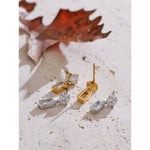 Yhpup brincos retangulares de zircônia cúbica AAA de alta qualidade 2025 aço inoxidável delicado estilo coreano joia diária presente