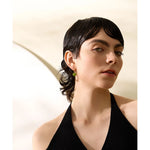 Yhpup-Brincos de argola feminina com esmalte de coração, charme impermeável fofo na moda, joias coloridas de verão, presente de gala, aço inoxidável