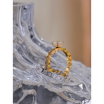 Yhpup luxo aaa bling zircônia cúbica clássico anel 2024 aço inoxidável cz 18k ouro pvd banhado moda requintado jóias presente