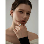 Yhpup-Natural Shell CZ Anel De Borboleta De Aço Inoxidável, Zircônia Cúbica Incrustada, Cor Do Ouro, Moda Requintada, Acessórios De Jóias