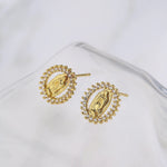 Brinco Clássico Virgem Maria Cravejado com Zircônia - Lafemininy