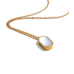 Yhpup qualidade mais grosso natural concha pingente colar corrente de ouro aço inoxidável versátil popular estilo coreano jóias presente