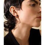 Yhpup-925 brincos femininos de gota d'água de prata esterlina, pedra natural de opala, joias requintadas, preto e branco, presente chique, moda fina