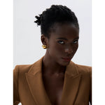 Yhpup 30mm suave aço inoxidável redondo grande brincos bling zircônia cúbica moda jóias de luxo à prova dwaterproof água para presente feminino